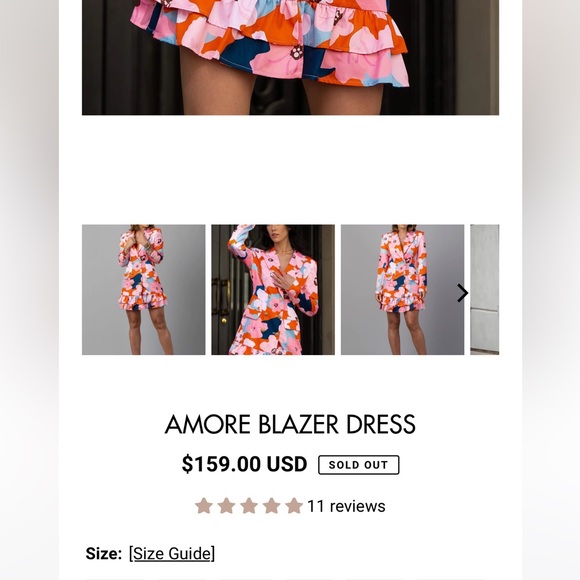 Bye Egreis Amore Blazer Dress. Size Med. Never Used. Brand New. - Picture 5 of 5